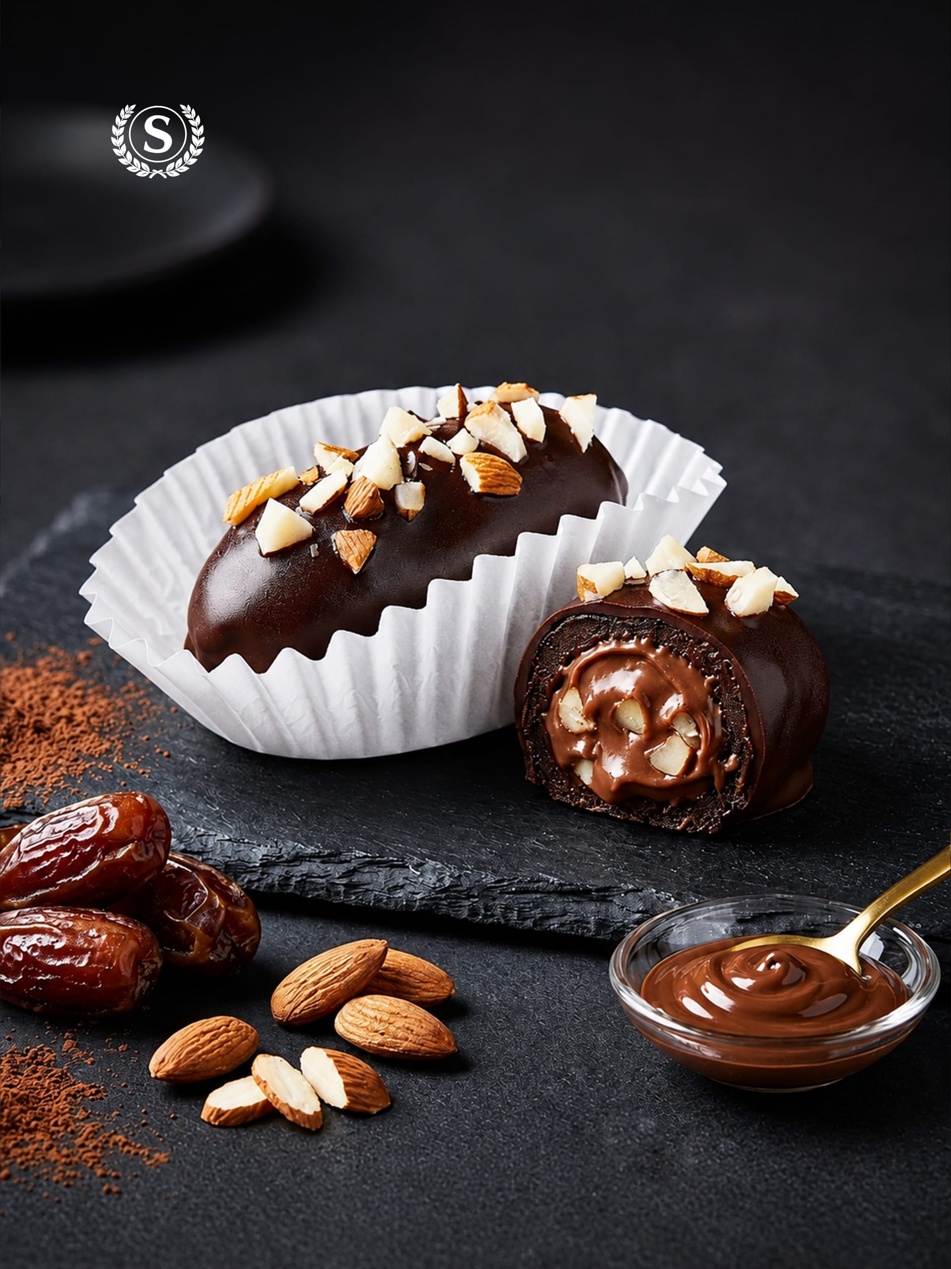 Premium Dark Chocolate Almond Dates view 1