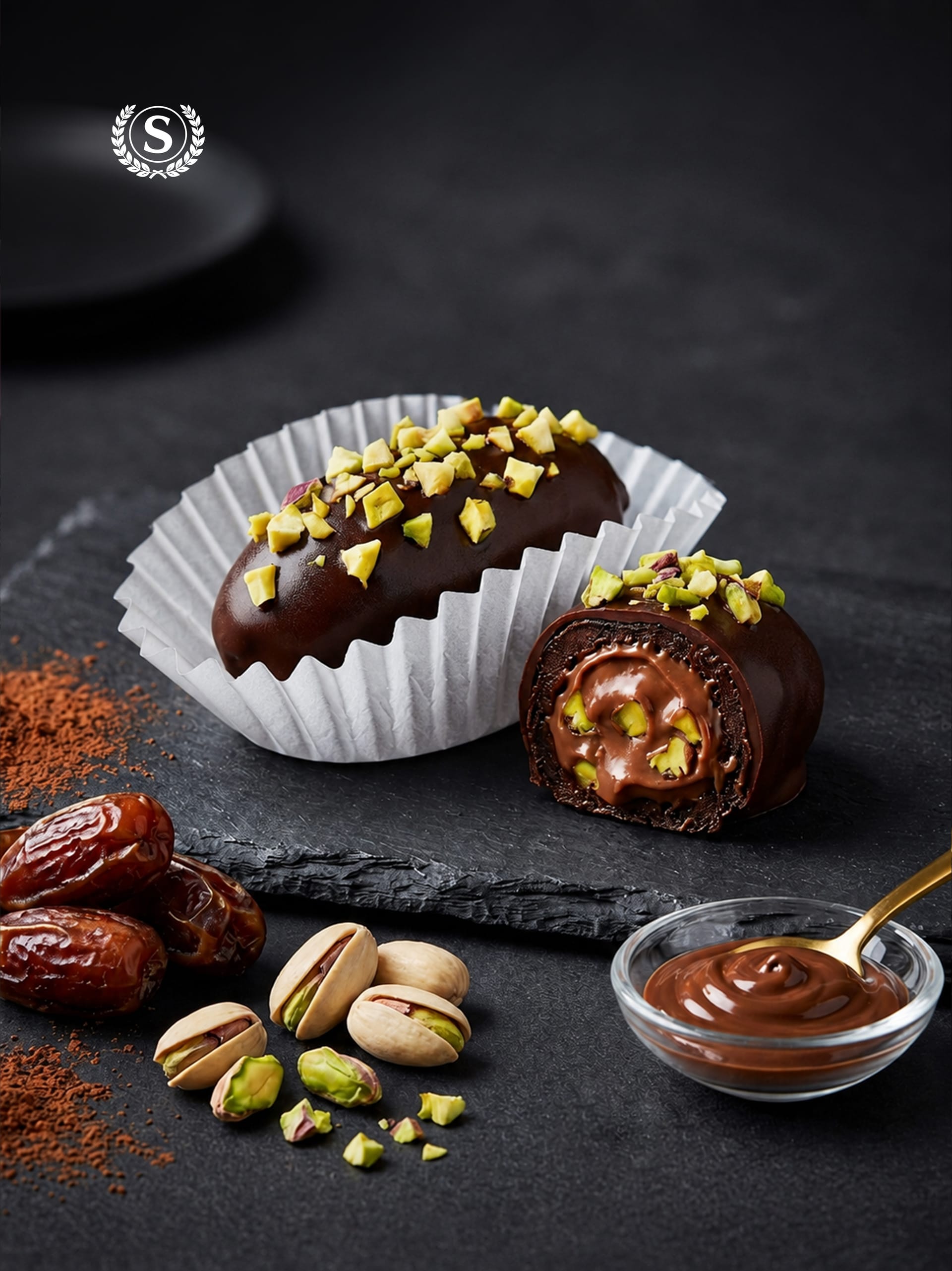Premium Dark Chocolate Pistachio Dates view 1